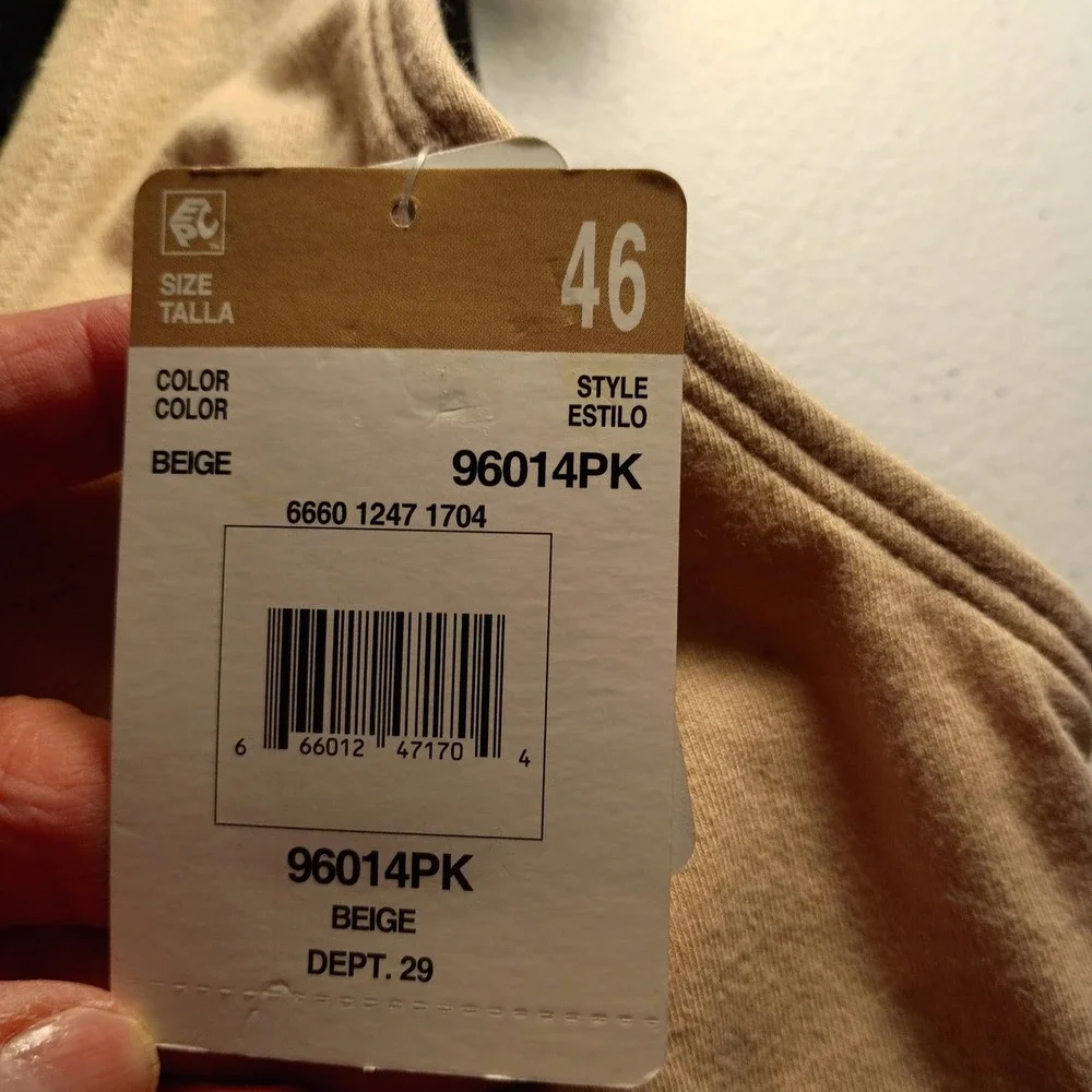 Fruit of the Loom 2 Pack Front Close 360 Stretch Cotton Bras Beige Black Size 46